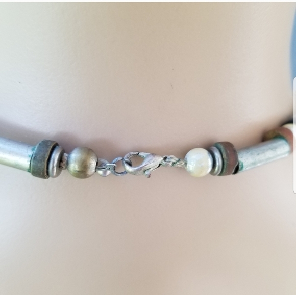 VINTAGE NATIVE AMERICAN CROSS & ARROWHEAD PENDANT BEADED NECKLACE - Picture 8 of 8